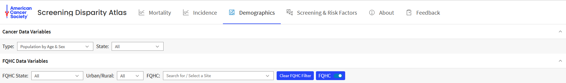 Demographics Map Query Panel